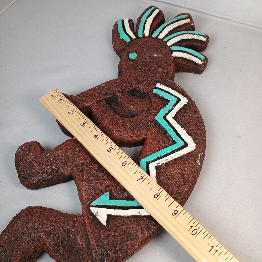Large Kokopelli Folk Art Good Luck Fortune Dancer Chalkware Wall Hang 18